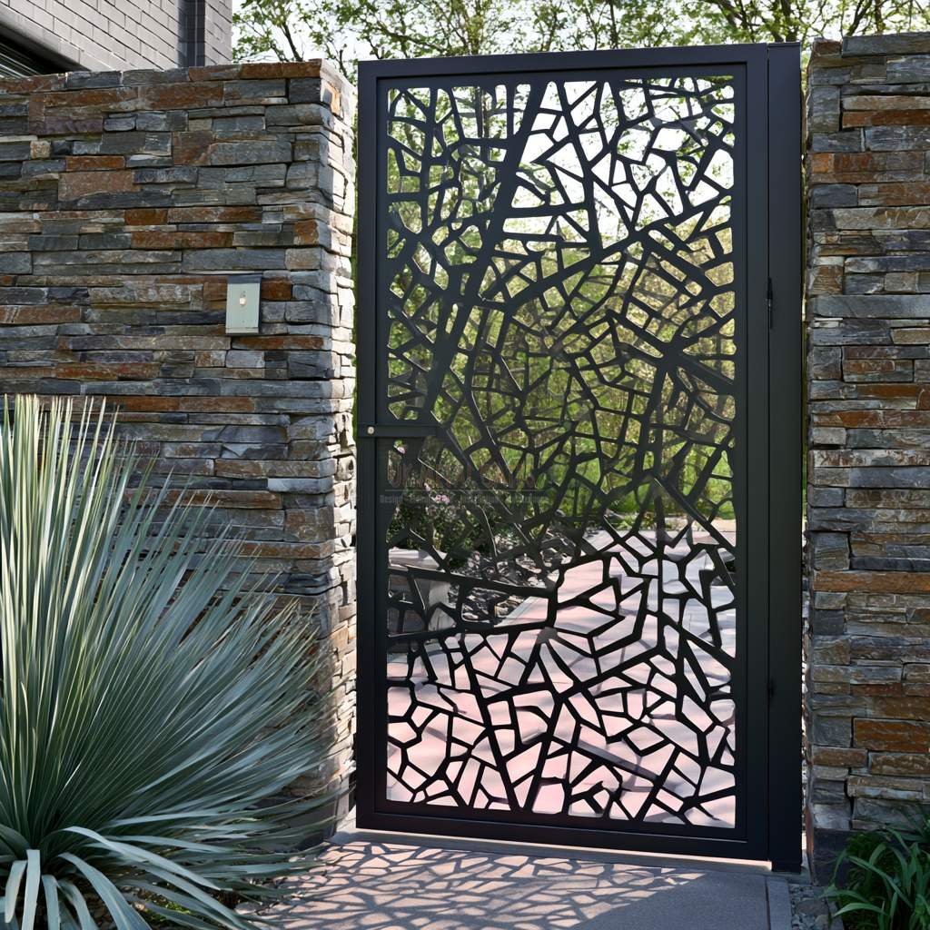 Aluminium Side Gate – Laser-Cut Panel, Rear garden side access route