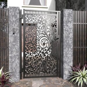 Aluminium Side Gate – Laser-Cut Panel, School grounds side access