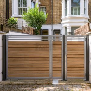 Oak Rail Top 3/4 Split Composite Driveway Gates