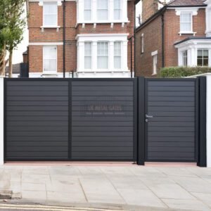 Anthracite Horizontal Slat 3/4 Split Composite Driveway Gates