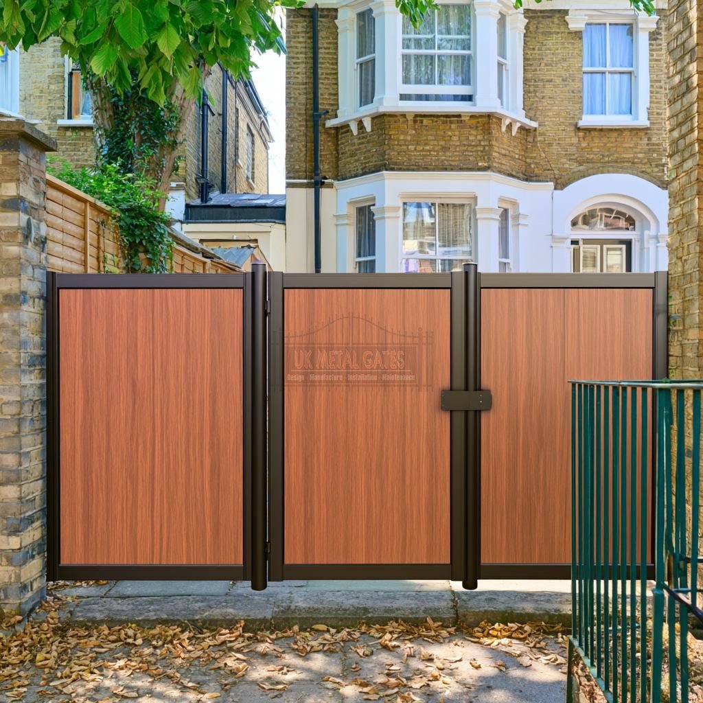Oak Solid Flat 3/4 Split Composite Driveway Gates