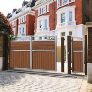Oak Top Accent 3/4 Split Composite Driveway Gates