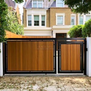 Oak Flat Panel 3/4 Split Composite Driveway Gates