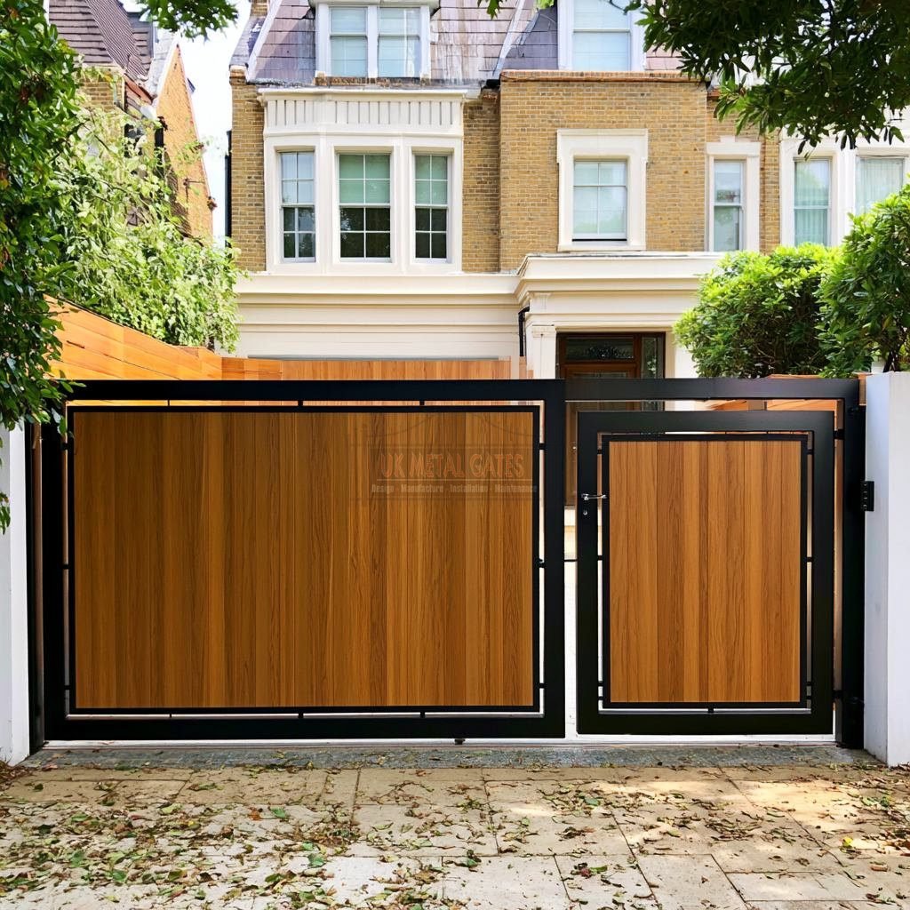 Oak Flat Panel 3/4 Split Composite Driveway Gates