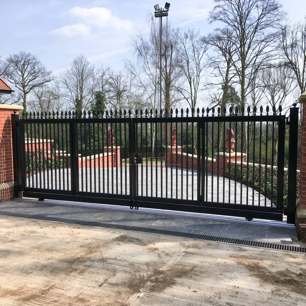 Vertical Bar Bi-Fold Gate (6-Leaf) – Traditional Country House
