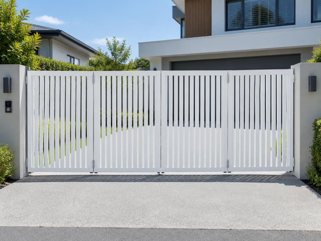 Home 54 White aluminium bi-fold gate