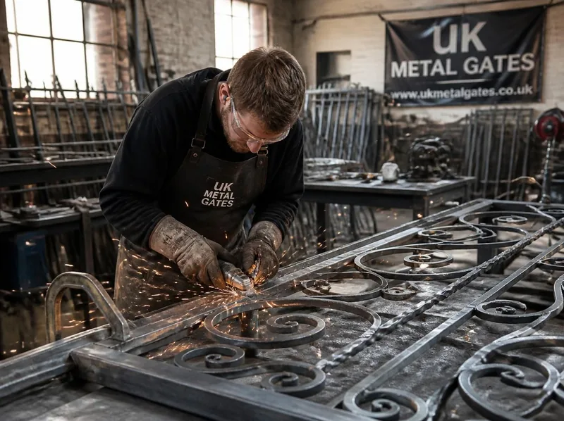 Home 8 Craftsperson working on an ornate metal gate