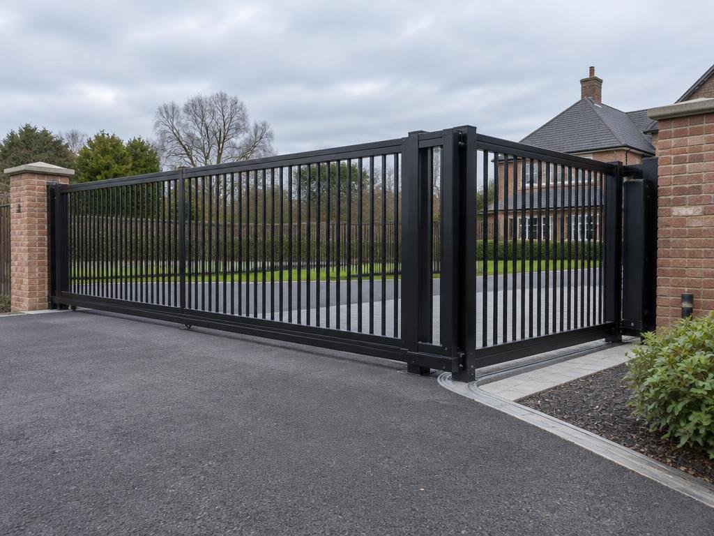 Metal gate on a corner track