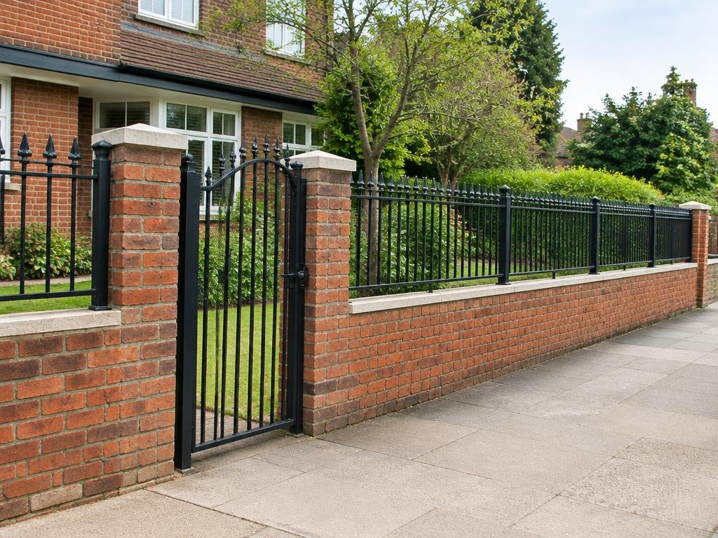 Black metal railings