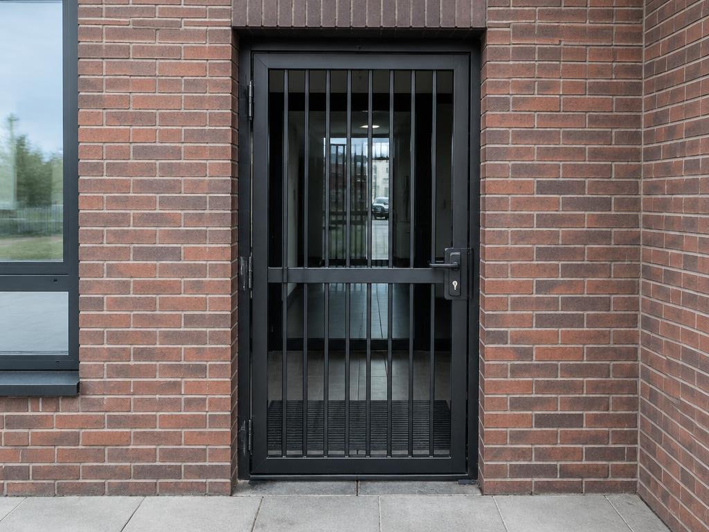 Steel barred security door